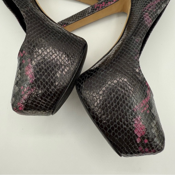 Brian Atwood Savita Snake Print Hidden Platform Pumps Heels Size 9.5 Us - Picture 13 of 16
